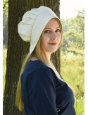 Medieval Woman Coif med folder, forskellige farver