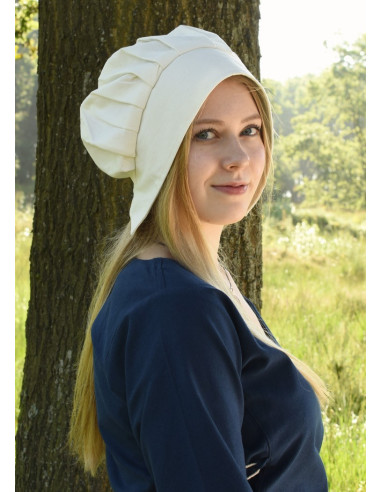 Medieval Woman's Coif med folder, forskellige farver