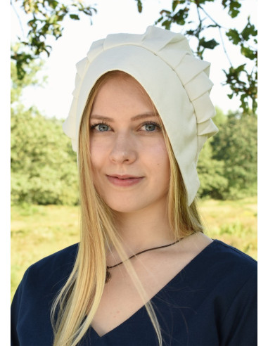 Medieval Woman's Coif med folder, forskellige farver