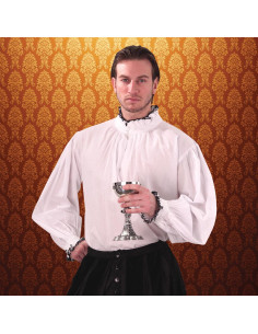 Camisa medieval con cuello Tudor
