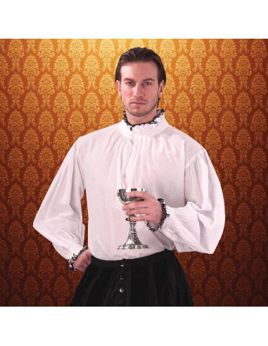 Camisa medieval con cuello Tudor