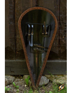 Hvid-blå Norman Shield i latex, 115x58 cm. 2
