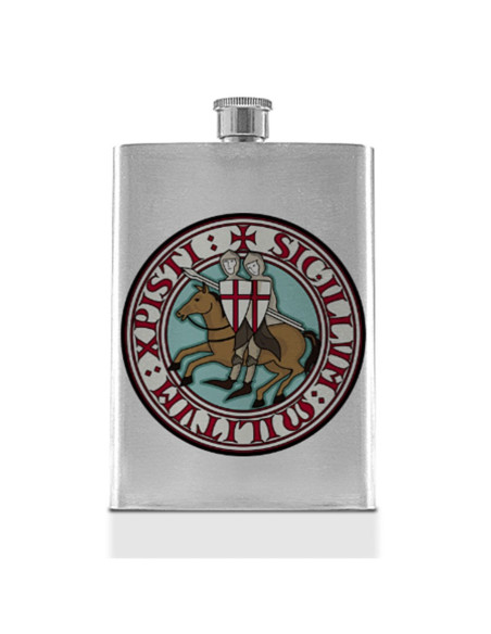 Petaca Caballeros Templarios en Acero...