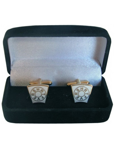 Masonic Cornerstone Mark Degree manchetknapper med smykkeskrin