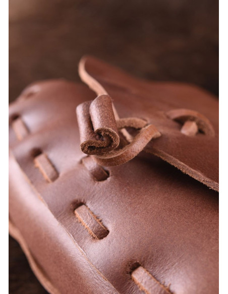 Vendbar middelaldertaske, okselæder