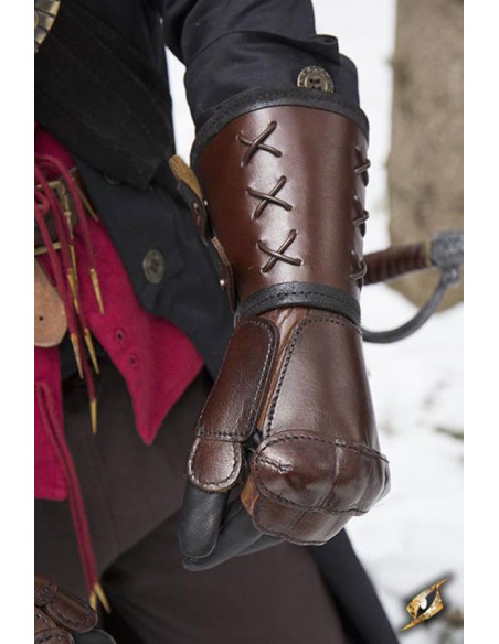 Læderhandske, venstre arm (1 ct.)