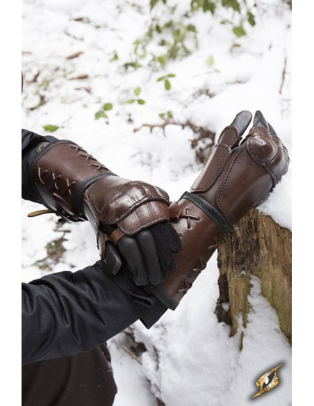 Leren handschoen, linkerarm (1 ct.)