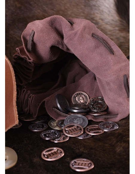 Bolsa Geldkatze medieval cuero marrón...