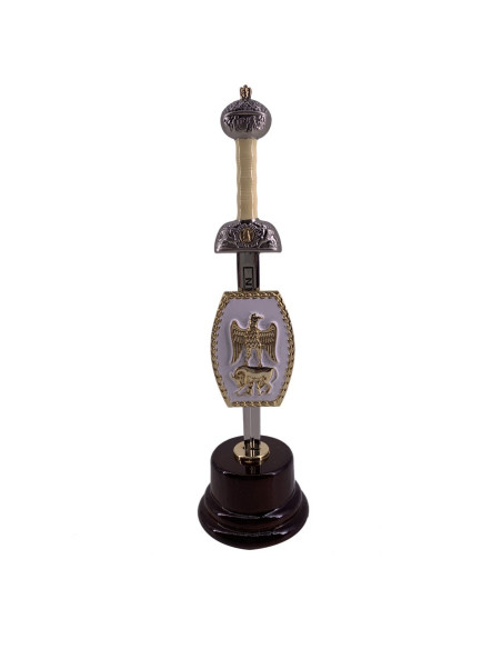 Miniespada con miniescudo y peana de...