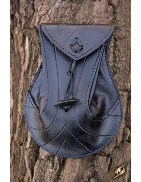 Elven zwarte leren tas