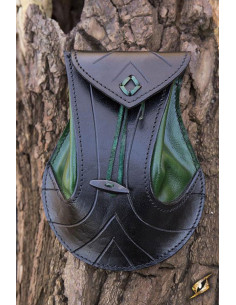 Elven groen-zwart leren tas