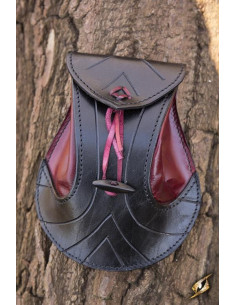 Elven rood-zwart leren tas