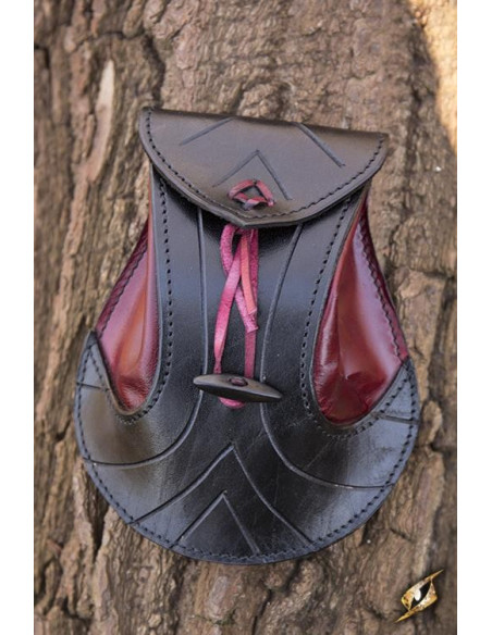 Elven rood-zwart leren tas