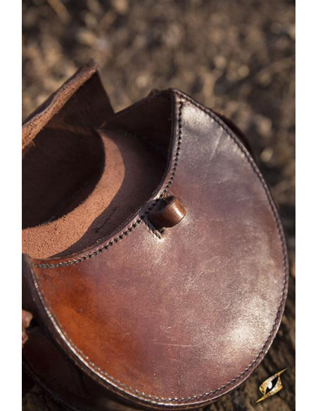 Bruine ronde middeleeuwse tas