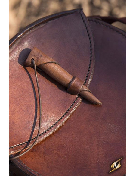 Braune runde mittelalterliche Tasche