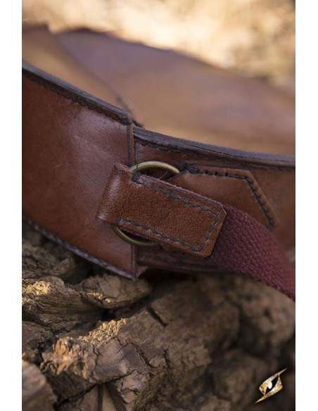 Braune runde mittelalterliche Tasche