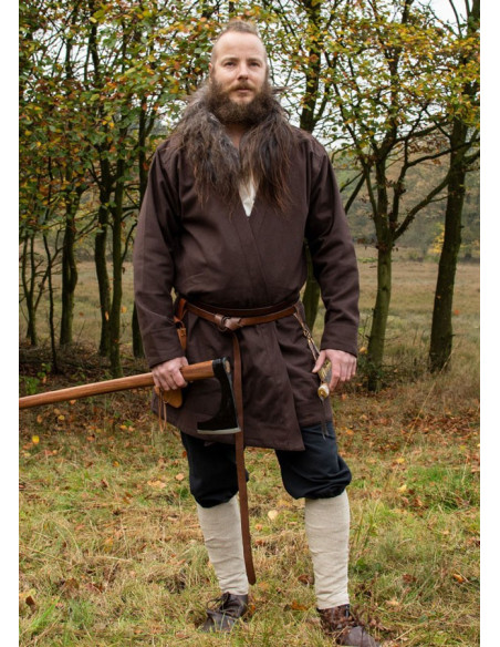 Viking tuniek Klappenrock Bjorn in bruin