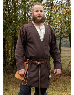 Túnica Vikinga Klappenrock Bjorn en marrón