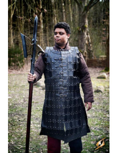 Brigantina medieval larga de cuero