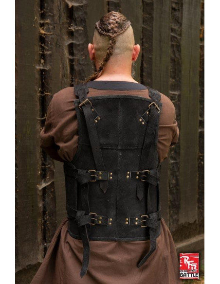 Vikingpantser in zwart leer