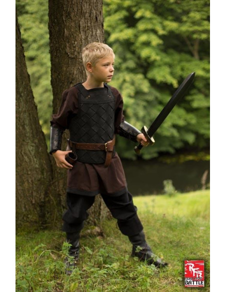 Vikingepanser i sort læder