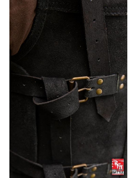 Vikingpantser in zwart leer