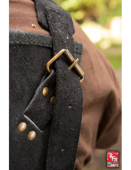 Vikingpantser in zwart leer