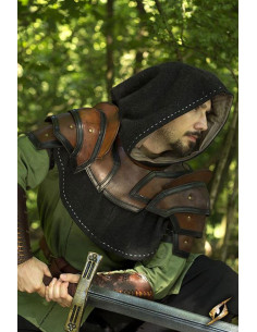 Gorjal medieval de cuero bicolor