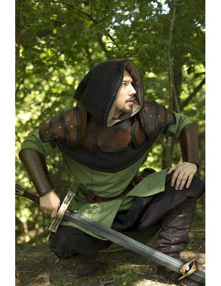 Gorjal medieval de cuero bicolor Gorjal medieval de cuero bicolor