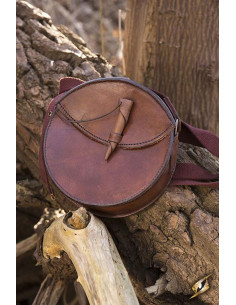 Runde mittelalterliche Tasche mit Riemen 2