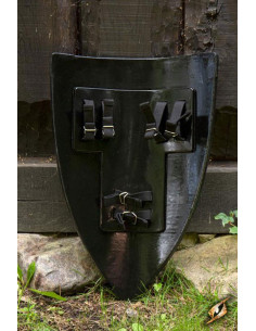 Sort hvid Crusaders skjold, 70 x 50 cm. 2
