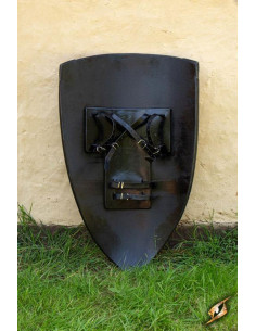 Sort hvid Templar skjold, 90 x 60 cm. 2