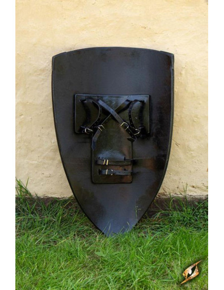 Schwarz-weißer Templerschild, 90 x 60...