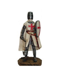 Tempeliers ridder miniatuur met foelie en schild