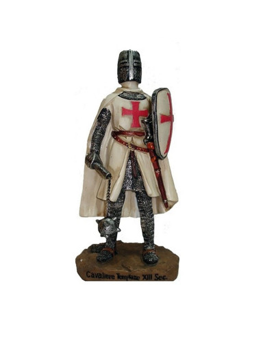 Miniatura caballero Templario con maza y escudo