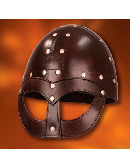 Wikinger-Vendel-Helm, Leder