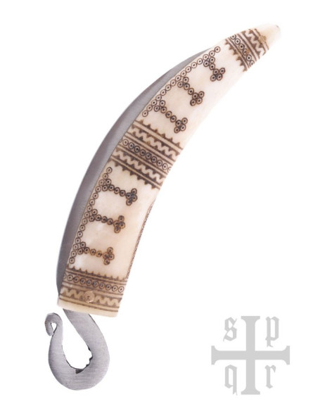 Viking zakmes met benen handvat