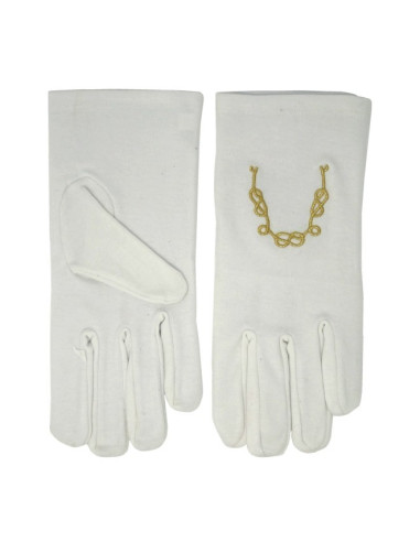 Hvide handsker med frimurerforeningens kæde