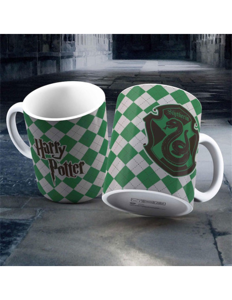 Taza Cerámica Blanca Slytherin de...