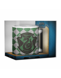 Taza Cerámica Blanca Slytherin de Harry Potter