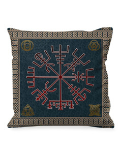 Keltisch kussen met Vegvisir-symbool