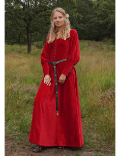 Isabel Medieval kjole, rød fløjl