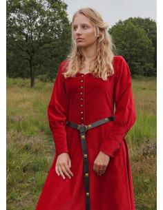 Isabel Medieval kjole, rød fløjl 2