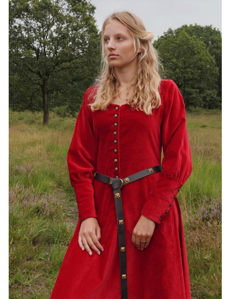 Isabel Medieval kjole, rød fløjl