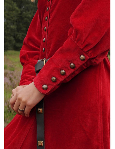 Isabel Medieval kjole, rød fløjl