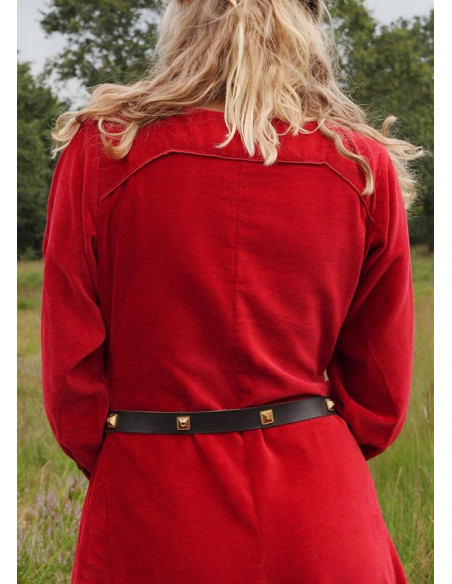 Isabel middeleeuwse jurk, rood fluweel