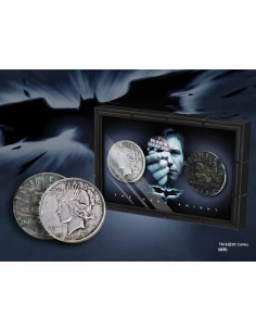 set 2 monedas Harvey Dent de Batman: dos caras con expositor