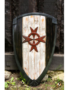 Rødt Templarskjold 90 x 60 cm. latex
