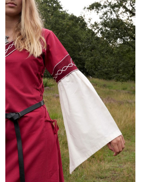 Mittelalterkleid Alvina, rot-weiß Mittelalterkleid Alvina, rot-weiß