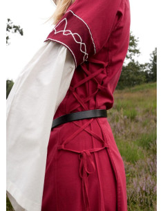 Mittelalterkleid Alvina, rot-weiß 2